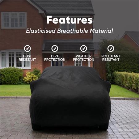 Water Resistant Breathable Full Car Cover   Medium   Size 432cm (L) x 165cm (W) x 117cm (H)