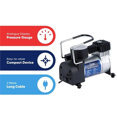 Streetwize 150PSI 12V Mistral Metal Compressor with Auto Cut Out