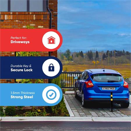 Streetwize Folding Parking Post   Square Tube