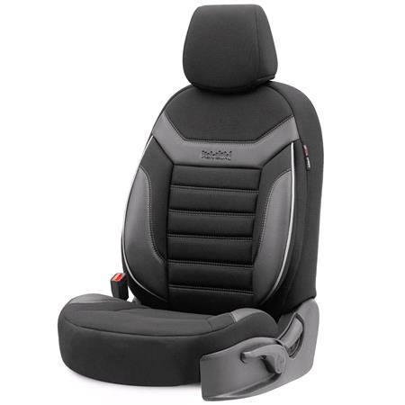 Premium Lacoste Leather Car Seat Covers INDIVIDUAL SERIES   Black Grey For Mercedes SLK 2011 Onwards