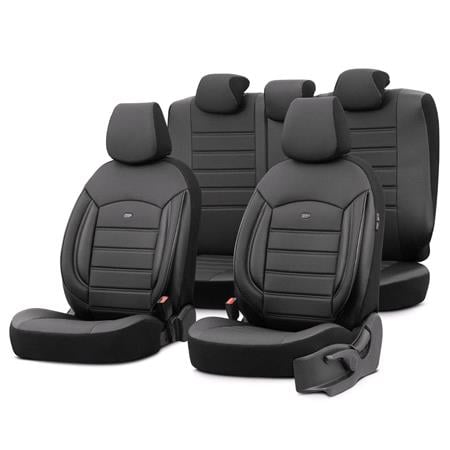 Premium Leather Car Seat Covers INSPIRE SERIES   Black For Audi E TRON GT Saloon 2020 Onwards