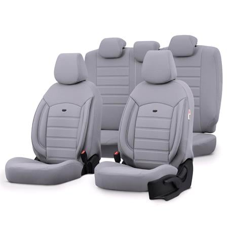 Premium Leather Car Seat Covers INSPIRE SERIES   Smoked For Peugeot 207 Saloon 2007 Onwards