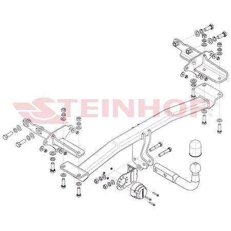 Steinhof Towbar (fixed with 2 bolts) for Fiat 500X, 2014 Onwards