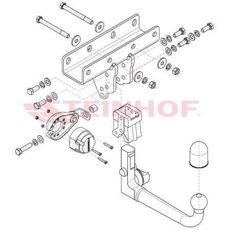 Steinhof Automatic Detachable Towbar (vertical system) for Jeep WRANGLER IV 2017 Onwards (2WD / 4WD) (excl. AdBlue) (incl. Rubicon) (wheel width max: 255mm) (incl. Plug in Hybrid)