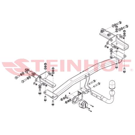 Steinhof Towbar (fixed with 2 bolts) for Fiat 500X, 2014 Onwards