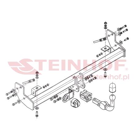 Steinhof Automatic Detachable Towbar (horizontal system) for Jeep WRANGLER Mk II, 1996 2008