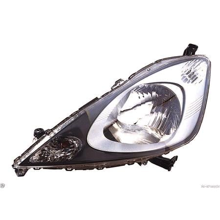 Left Headlamp (Halogen, Takes H4 Bulb, Manual / Electric Adjustment, Supplied Without Motor) for Honda JAZZ 2008 2011