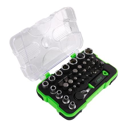 38 Pcs Tool Case With 1/4" Mini Ratchet