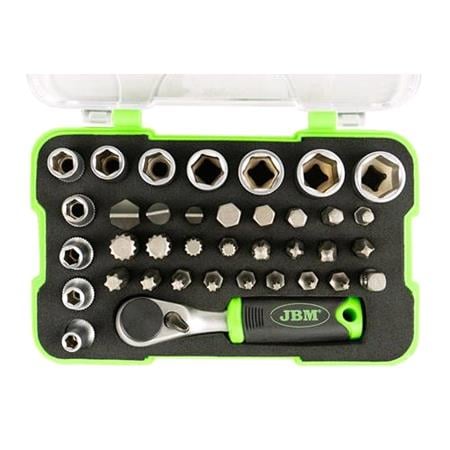 38 Pcs Tool Case With 1/4" Mini Ratchet