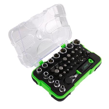 38 Pcs Tool Case With 1/4" Mini Ratchet