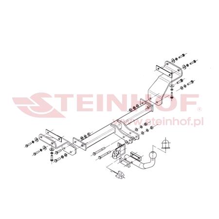 Steinhof Towbar (fixed with 2 bolts) for Kia CEE'D Estate, 2007 2012