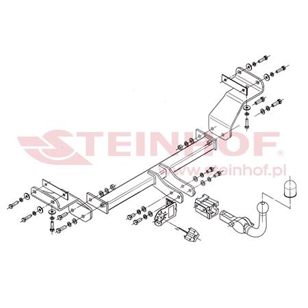 Steinhof Automatic Detachable Towbar (horizontal system) for Kia CEE'D Estate,  2007 to 2012