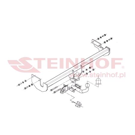 Steinhof Towbar (fixed with 2 bolts) for Kia RIO II, 2005 2009