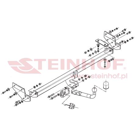 Steinhof Towbar (fixed with 2 bolts) for Kia SOUL, 2009 2013