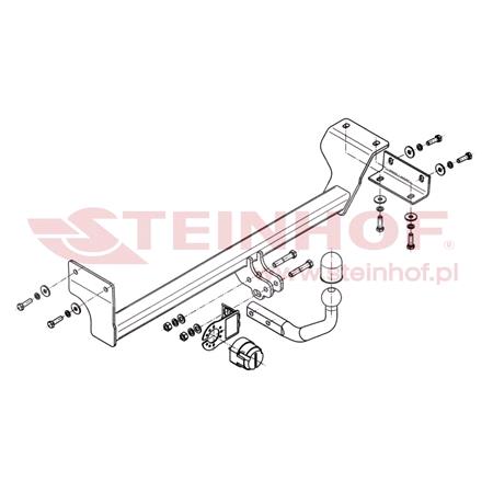 Steinhof Towbar (fixed with 2 bolts) for Kia PICANTO,  2011 to 2016