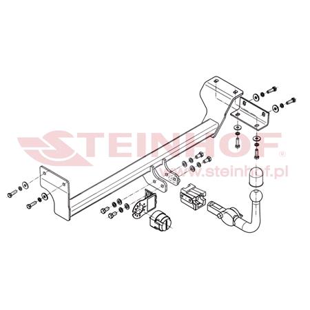 Steinhof Automatic Detachable Towbar (horizontal system) for Kia PICANTO, 2011 2016