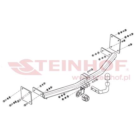 Steinhof Towbar (fixed with 2 bolts) for Kia RIO III, 2011 2016
