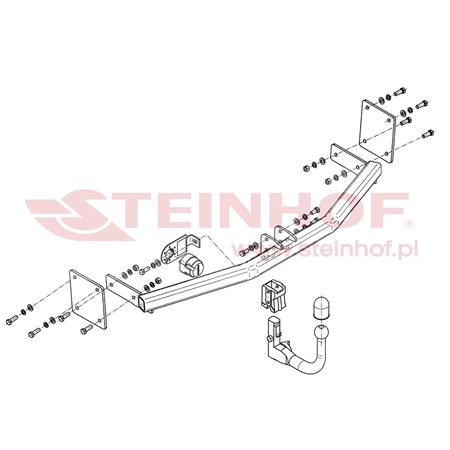 Steinhof Automatic Detachable Towbar (vertical system) for Kia RIO III,  2011 to 2016