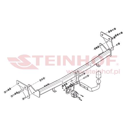 Steinhof Towbar (fixed with 2 bolts) for Kia RIO III Saloon, 2011 2016
