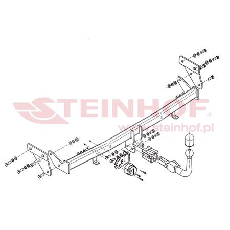 Steinhof Automatic Detachable Towbar (horizontal system) for Kia RIO III Saloon, 2011 2016