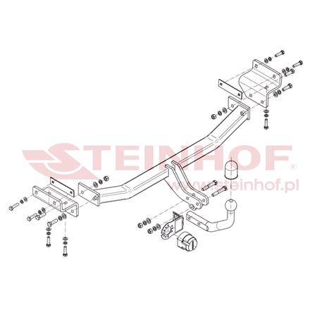 Steinhof Towbar (fixed with 2 bolts) for Kia CEE'D, 2012 2018