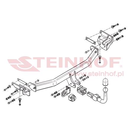 Steinhof Automatic Detachable Towbar (horizontal system) for Kia CARENS IV, 2013 Onwards