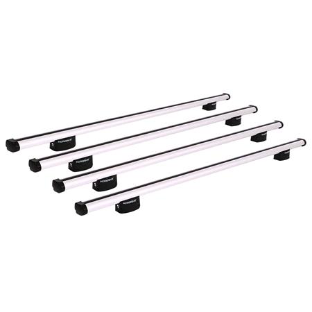 Nordrive 4 Aluminium Cargo Bars (180 cm) for Mercedes VIANO 2003 2014, with grooved / slotted roof, Not for roofs with fix points or raised rails