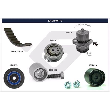 Hutchinson Timing Belt Kit with Water Pump   KH448WP79