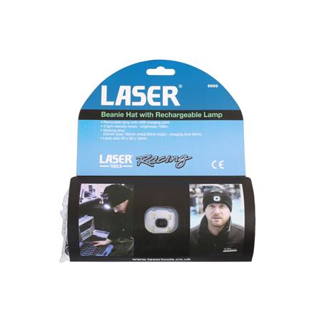 Laser Tools Racing Beanie Hat 6899 with uSB Rechargeable Lamp