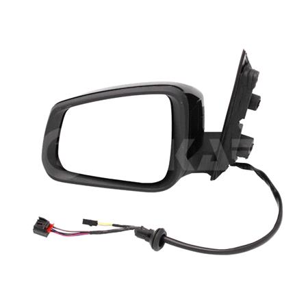 Left Wing Mirror (electric, heated, power folding, glossy black cover, blind spot warning lamp, WITHOUT aerial) for Volkswagen CADDY V MPV 2020 Onwards