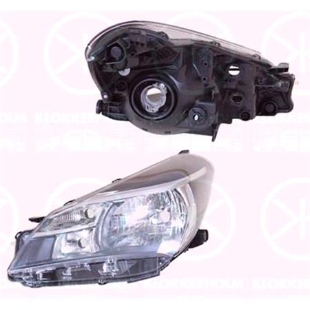 Left Headlamp (Halogen, Takes H4 Bulb, Supplied With Motor) for Toyota YARIS/VITZ 2014 2017