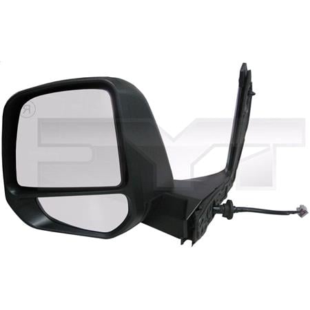 Left Wing Mirror (electric, heated, black cover) for Ford TRANSIT CONNECT Box 2013 2018