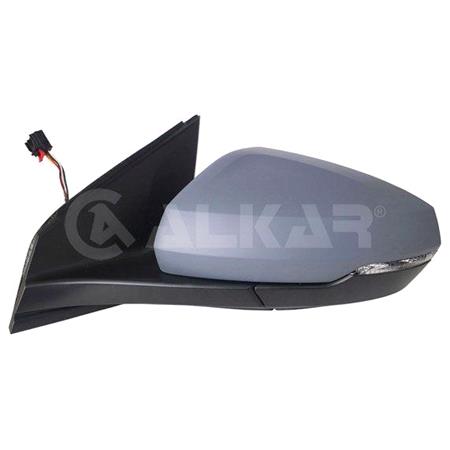 Left Wing Mirror (electric, heated, indicator, primed cover) for Volkswagen POLO, 2017 Onwards