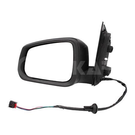 Left Wing Mirror (electric, heated, black textured cover, without aerial) for Volkswagen CADDY V Van/MPV 2020 Onwards