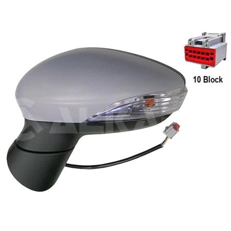 Left Wing Mirror (electric, heated, indicator, puddle Lamp, primed cover) for FIESTA Van 2013 Onwards