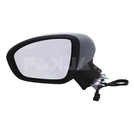 Left Wing Mirror (electric, heated, indicator, POWER FOLDING, without blind spot indicator, primed cover) for Renault CLIO V, 2019 Onwards