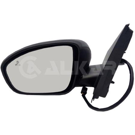 Left Wing Mirror (electric, heated, primed cover, blind spot warning) for Dacia SANDERO III 2021 Onwards