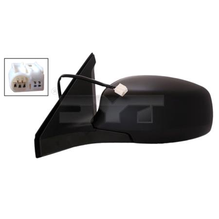 Left Wing Mirror (electric, heated, black cover) for SUZUKI SWIFT III, 2005 2010