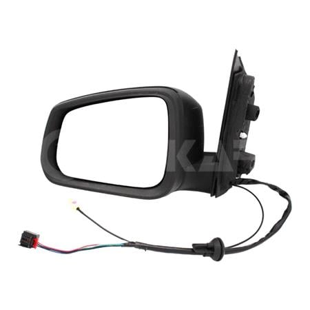 Left Wing Mirror (Electric, Heated, AM/FM Aerial, Black Textured Cover) for Volkswagen CADDY V Van/MPV 2020 Onwards