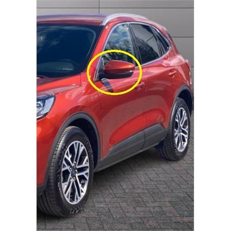 Left Wing Mirror (electric, heated, primed cover, indicator, puddle lamp, power folding, WITHOUT blind spot warning) for Ford KUGA III, 2019 Onwards