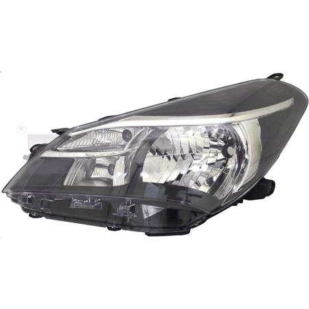 Left Headlamp (Halogen, Takes H4 Bulb, Supplied With Motor) for Toyota YARIS/VITZ 2014 2017