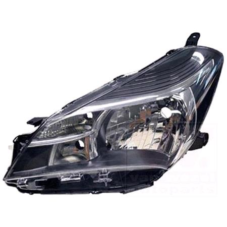 Left Headlamp (Halogen, Takes H4 Bulb, Supplied With Motor) for Toyota YARIS/VITZ 2014 2017