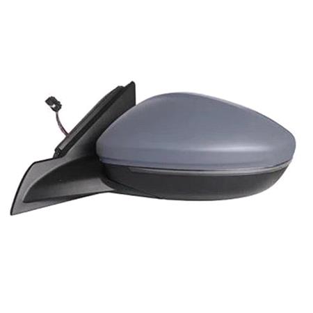 Left Wing Mirror (electric, heated, primed cover, LED indicator, power folding, puddle lamp) for Peugeot 208 II 2019 Onwards