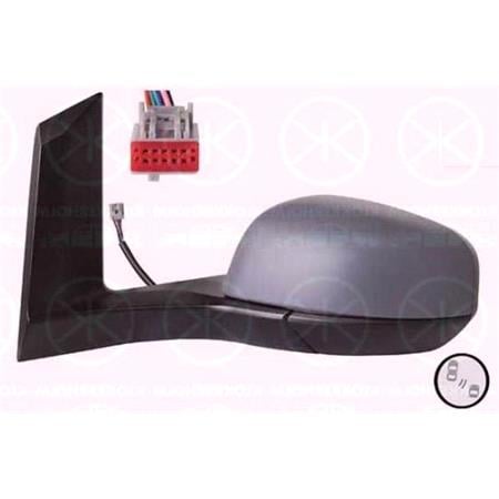 Left Wing Mirror (electric, heated, primed cover, blind spot warning lamp, power folding) for Ford TRANSIT CONNECT Box 2018 2021