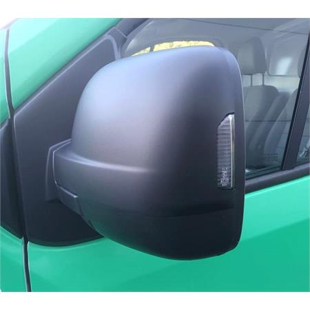 Left Wing Mirror Cover (black, grained, with indicator cutout) for Nissan PRIMASTAR 2021 Onwards