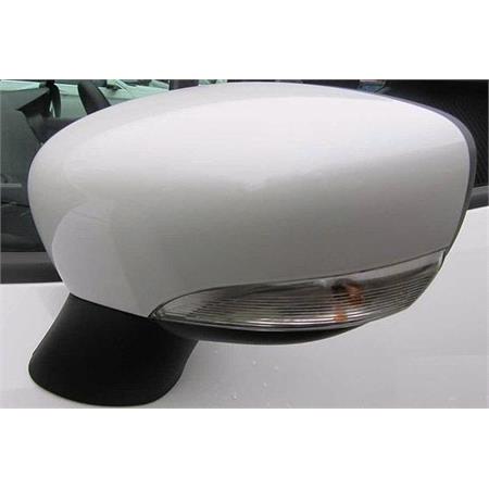 Left Wing Mirror Cover (primed, fits mirror with big indicator lamp) for Renault CLIO IV, 2012 Onwards