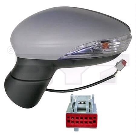 Left Wing Mirror (electric, heated, indicator, primed cover) for FIESTA Van 2013 Onwards