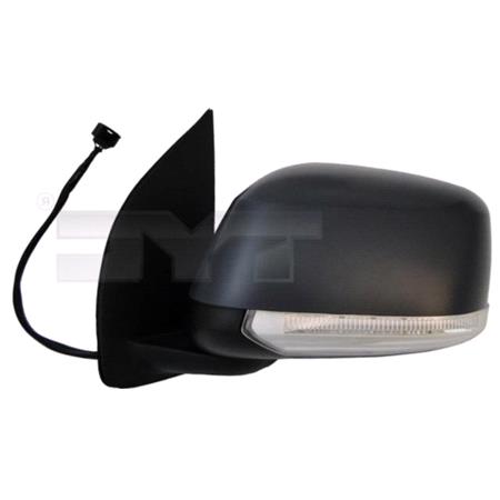 Left Wing Mirror (electric, indicator, black cover) for Nissan NAVARA Flatbed / Chassis, 2008 2014