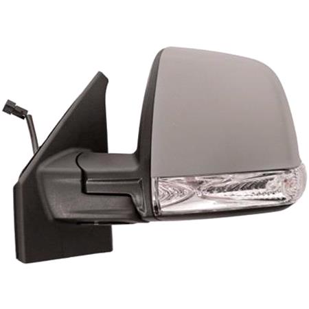 Left Wing Mirror (electric, heated, primed cover, indicator, single glass) for Fiat DOBLO, 2010 Onwards