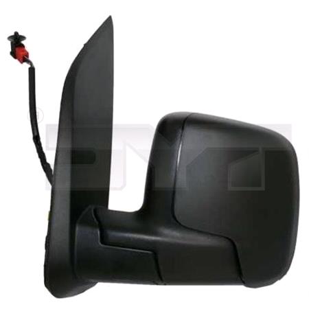Left Wing Mirror (Electric, Heated, Black Cover) for Fiat QUBO, 2009 Onwards